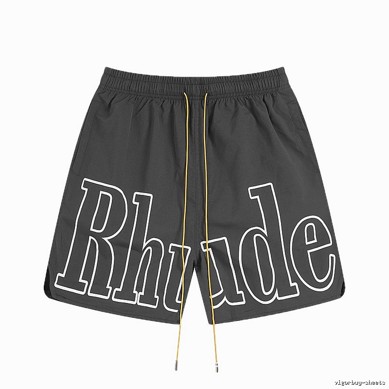 RHUDE letter-style black shorts