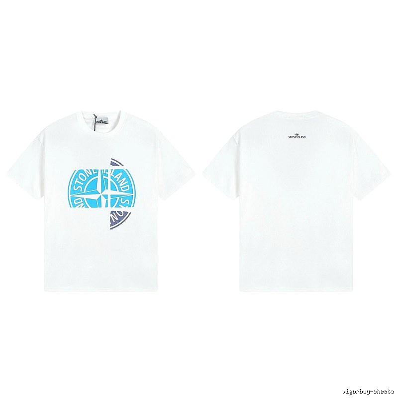 Stone Island Compass Print Cool Trendy Style White T-Shirt