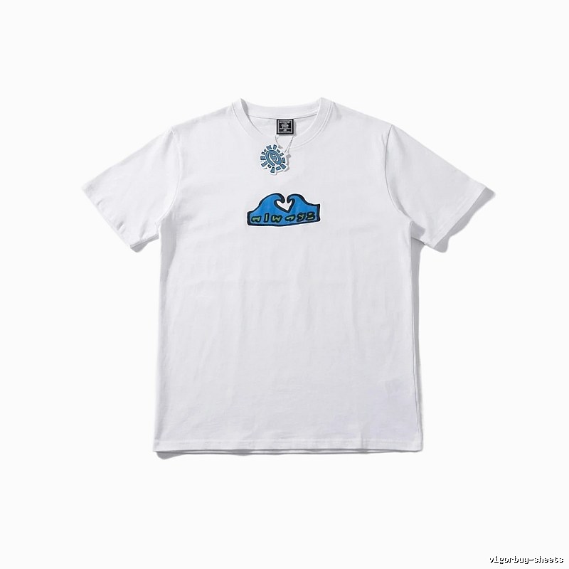 ADWYSD Wave Print Short-Sleeve White T-shirt