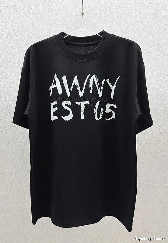 Alexander Wang Alphabet Street Style Black T-Shirt