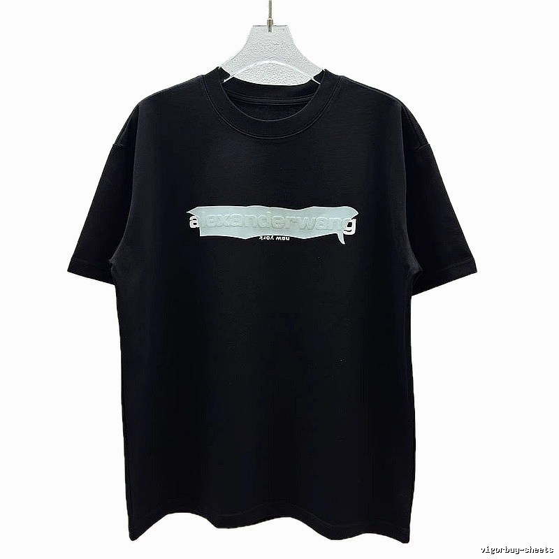 Alexander Wang Foam Logo Street Style Black T-Shirt