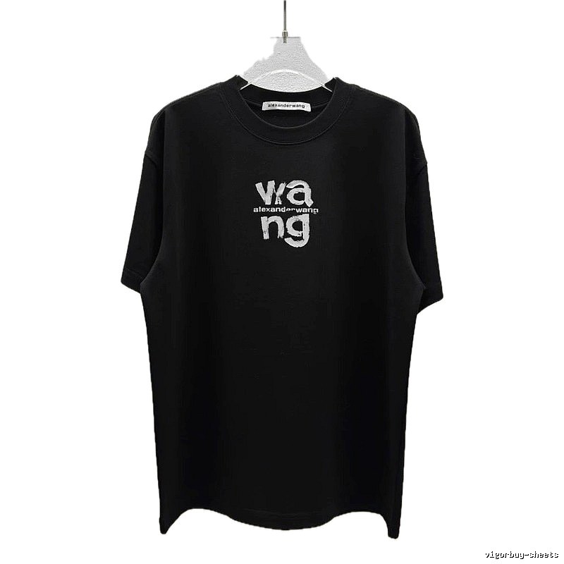 Alexander Wang Letter Print Cool Black T-Shirt