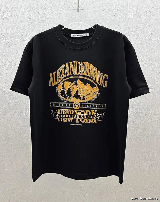 Alexander Wang Vintage-style Printed Black T-Shirt