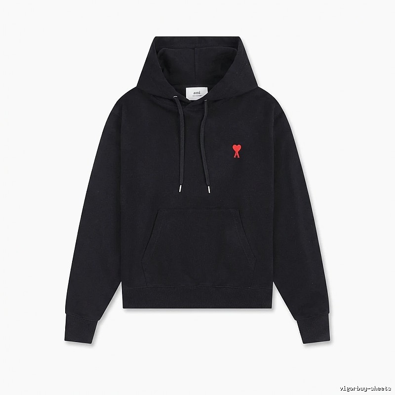AMI Love Embroidery Trendy Brand Black Sweatshirt