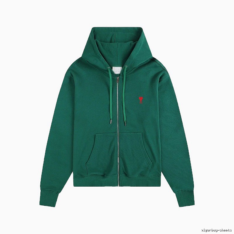 AMI Minimalist Style Dark Green Hoodie