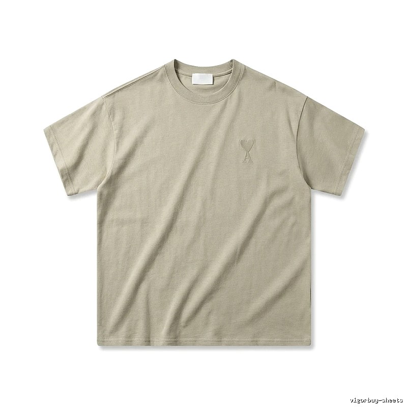 AMI minimalist style khaki T-shirt