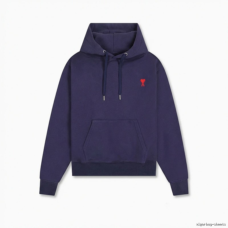 AMI Minimalist Style Navy Blue Sweatshirt