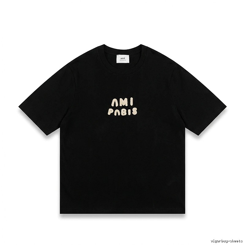 AMI Paris Alphabet Style Black T-shirt