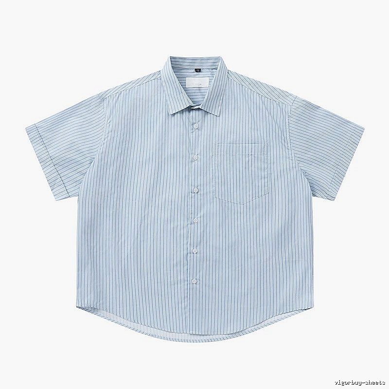 AMI striped minimalist style blue shirt