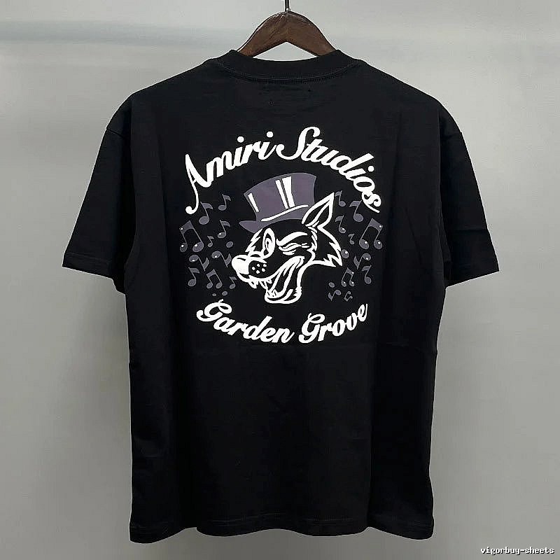 Amiri Black White Records Graphic T-Shirt Sport Casual