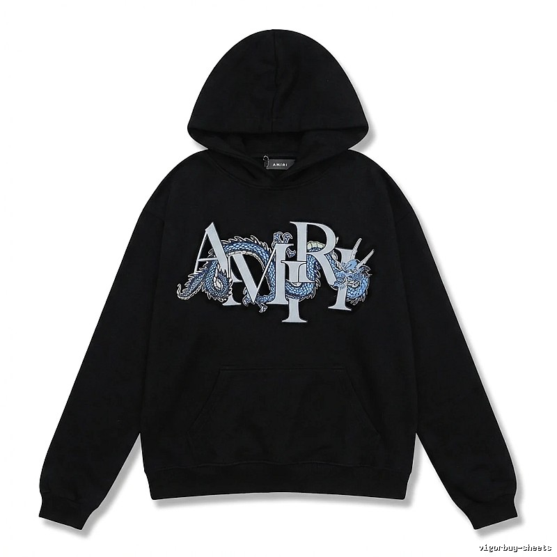 AMIRI Dragon-Patterned Trendy and Cool Black Sweatshirt