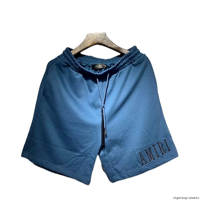 AMIRI Embroidered Casual Style Blue Shorts