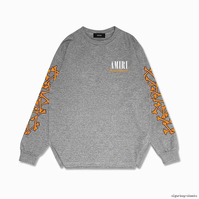 AMIRI Grey and Orange Trendy and Cool Sweatshirt