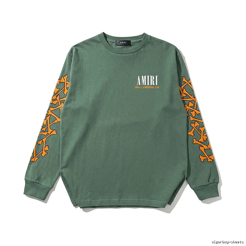 AMIRI Trendy and Cool Style Olive Green Sweatshirt