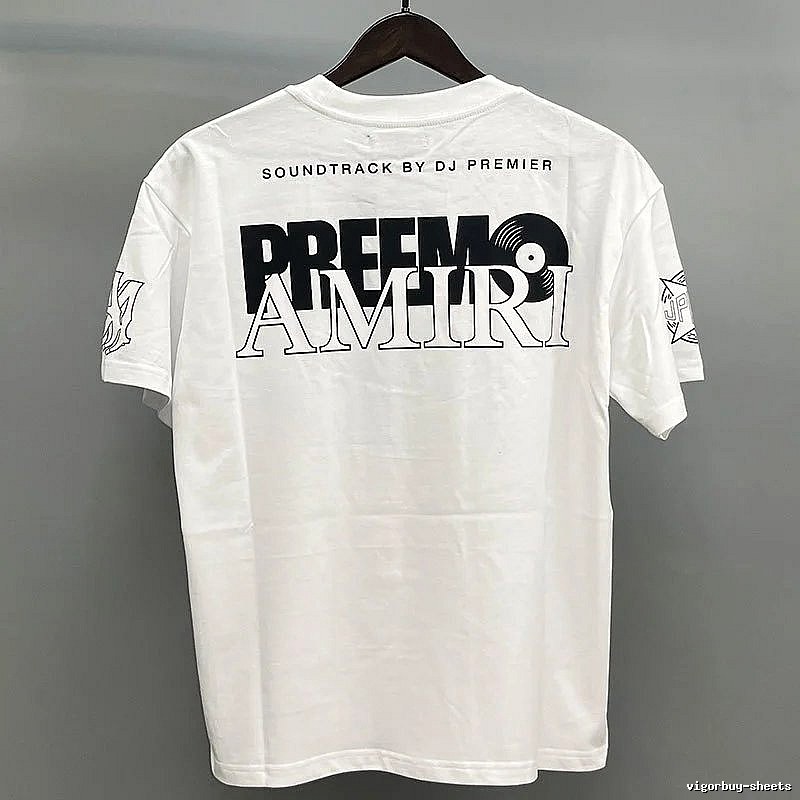 Amiri White Black Records Graphic T-Shirt Coffee Run
