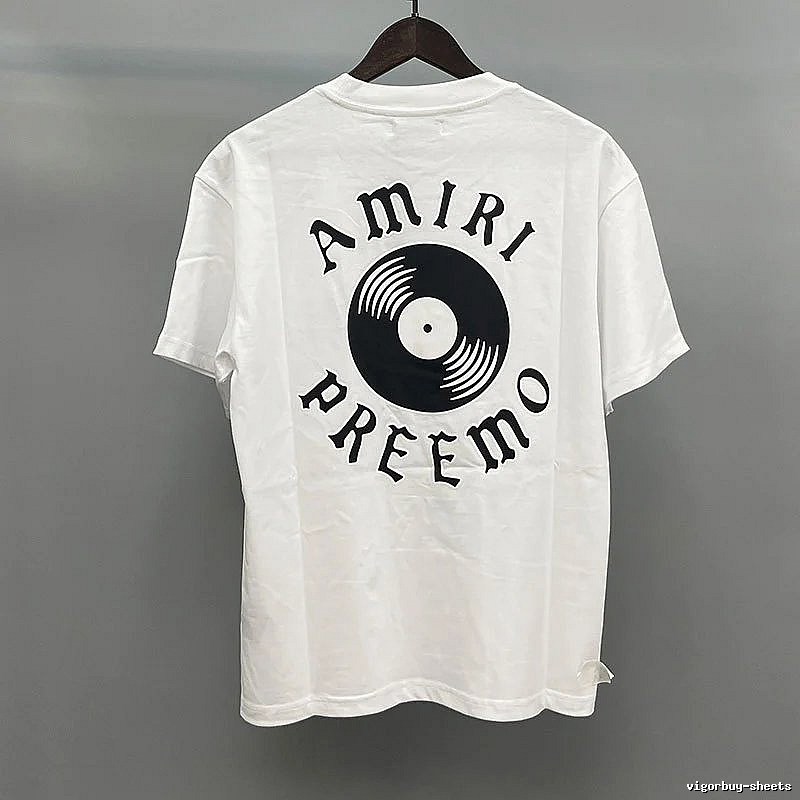 Amiri White Records Graphic T-Shirt Logo Detail