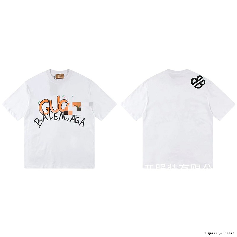 Balenciaga Co-branded Graffiti Street Style White T-shirt