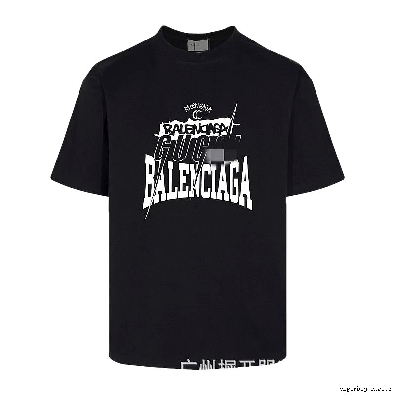 Balenciaga Co-branded Street Style Black Short-sleeve T-shirt