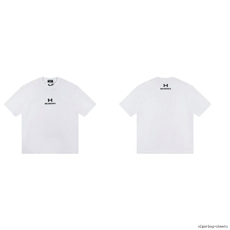 Balenciaga Co-branded Trendy Printed White T-Shirt