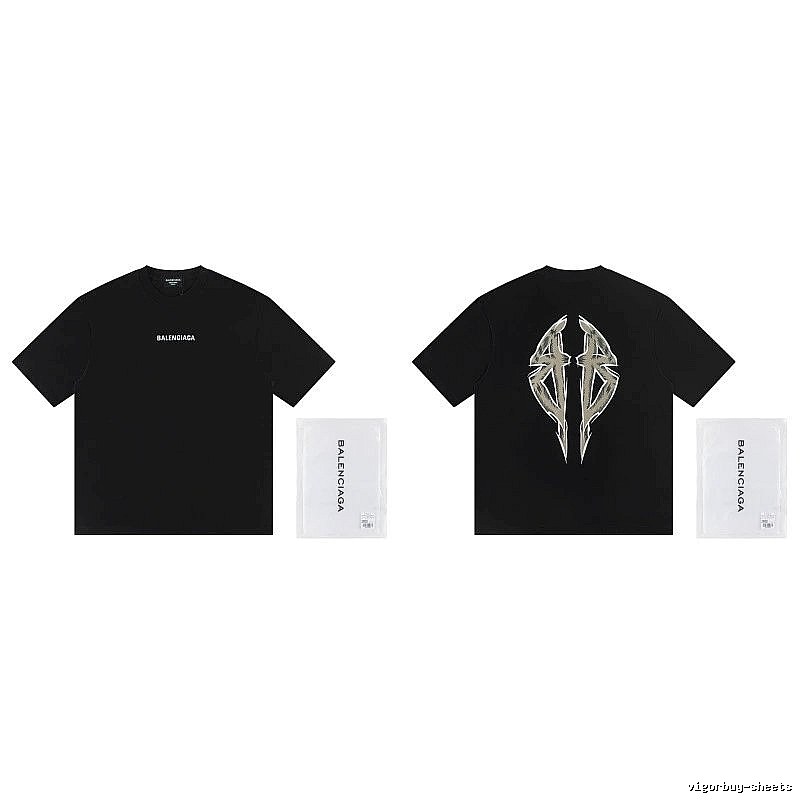 Balenciaga Double B Graffiti High Street Black T-Shirt