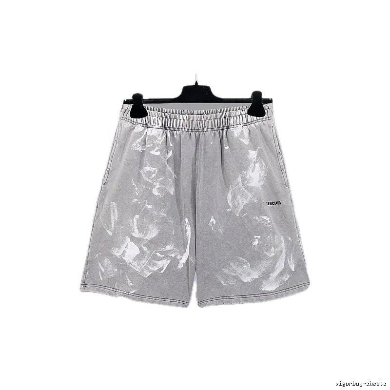Balenciaga graffiti-style grey shorts