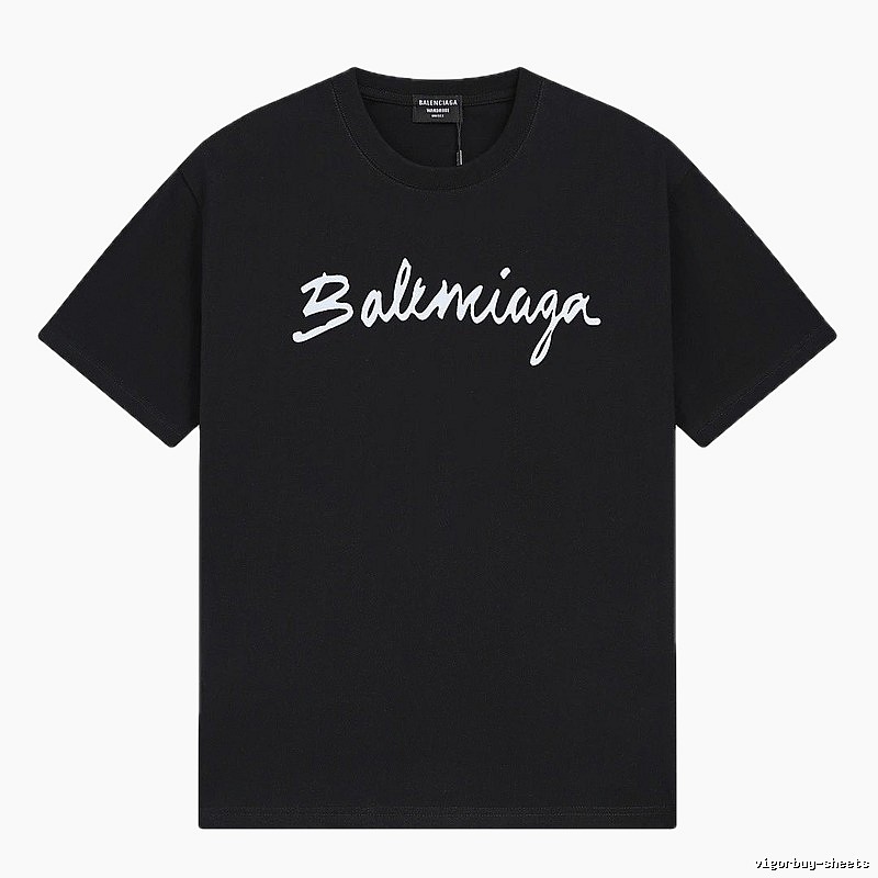 Balenciaga Handwritten Trendy Style Black T-shirt