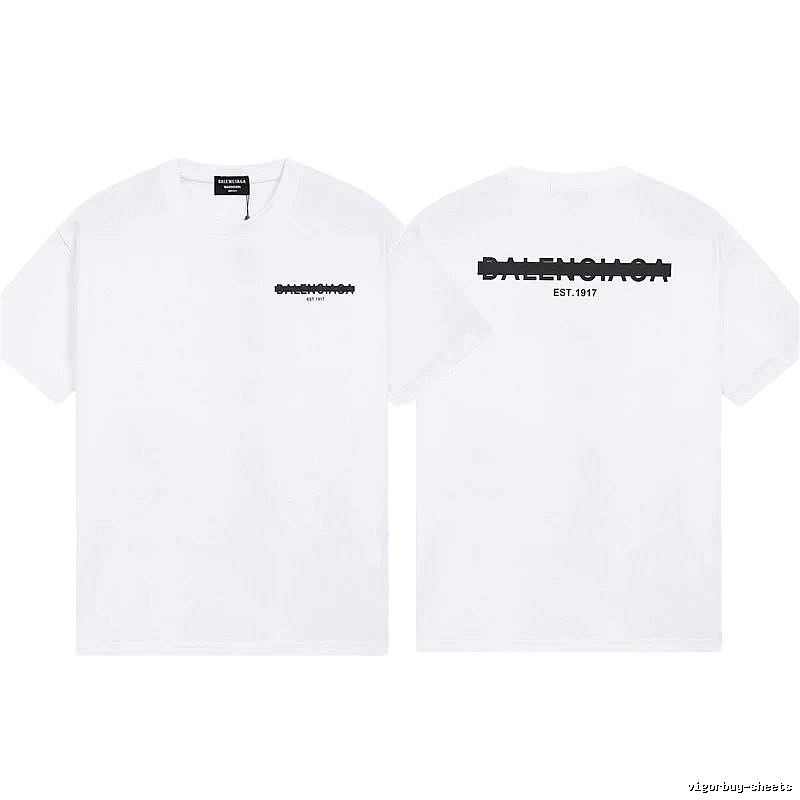 Balenciaga Letter Print Streetwear Style White T-Shirt