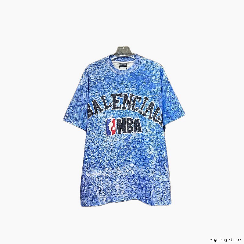 Balenciaga NBA Co-branded Blue T-shirt