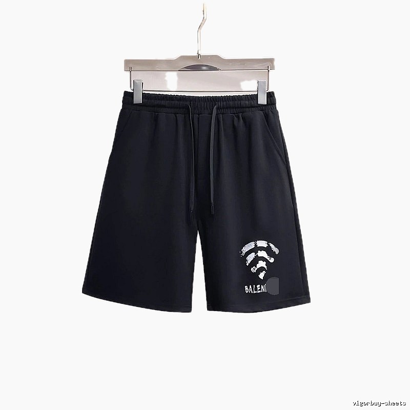 Balenciaga Printed Street Style Black Shorts