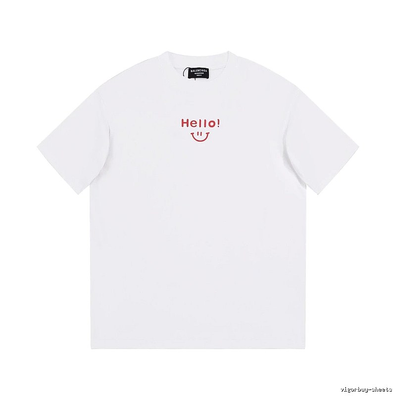 Balenciaga Smile Collection Minimalist Style White T-shirt