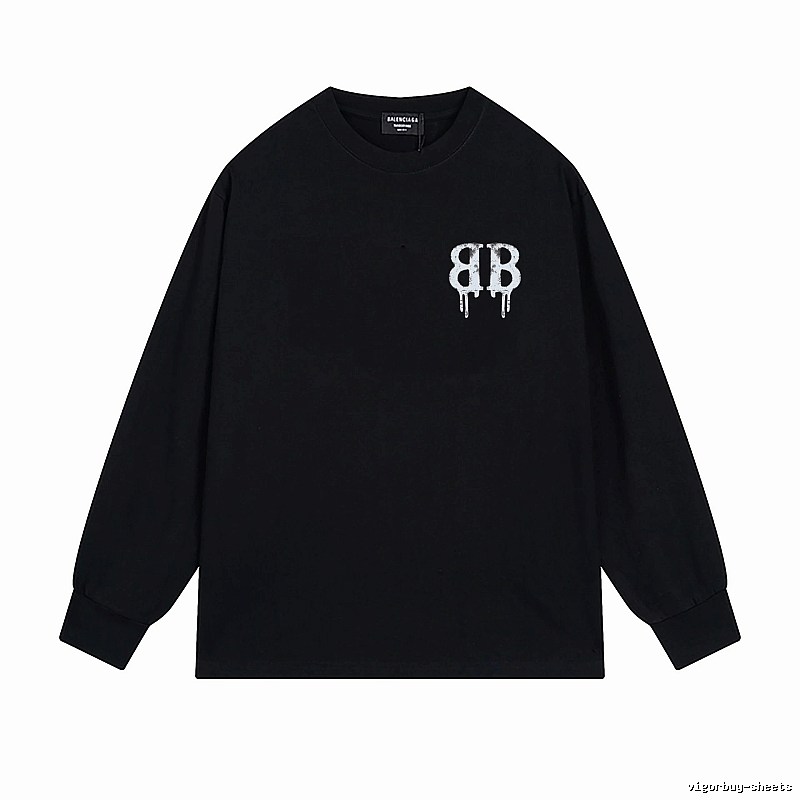 Balenciaga's dark style black long T-shirt