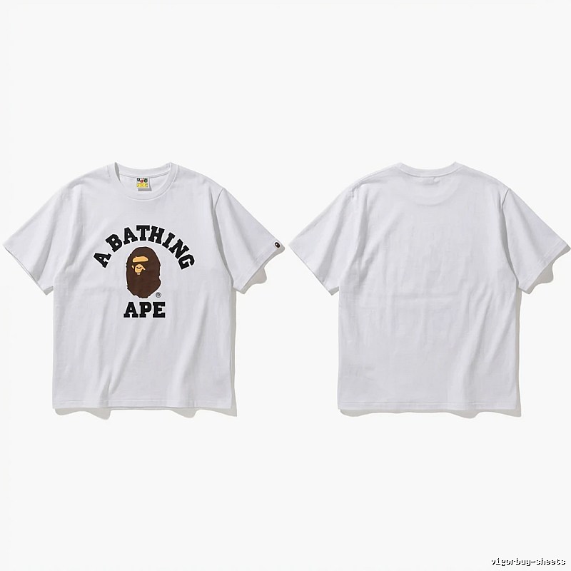 Bape ape head minimalist style white T-shirt