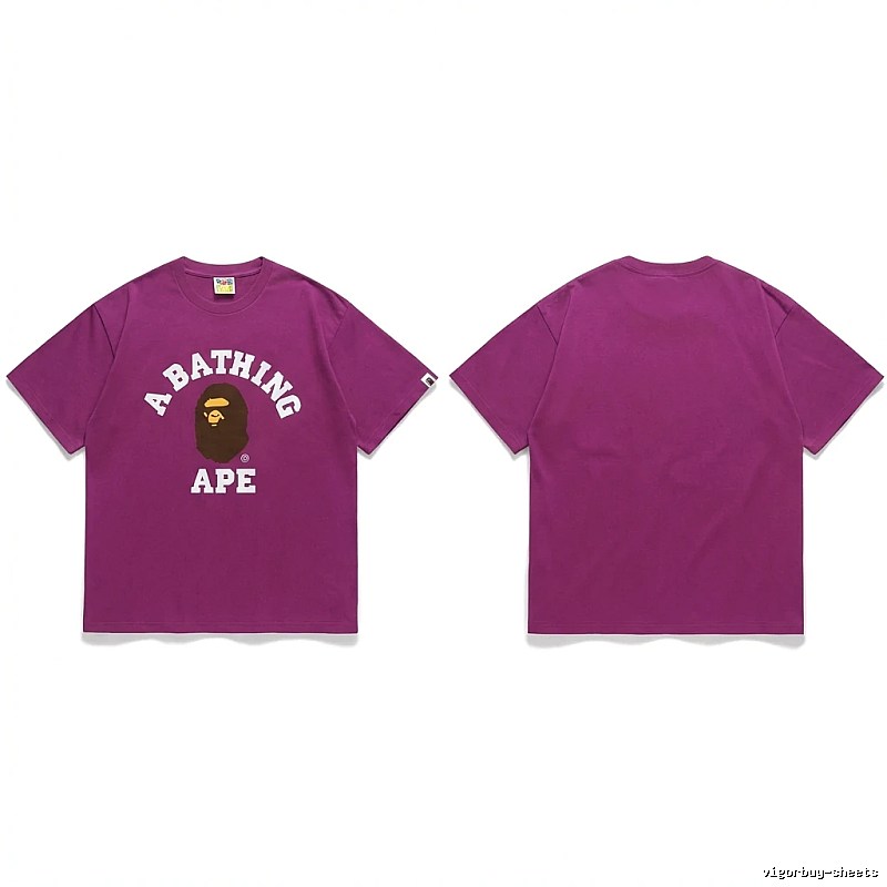 Bape Ape Head Purple Trendy T-shirt