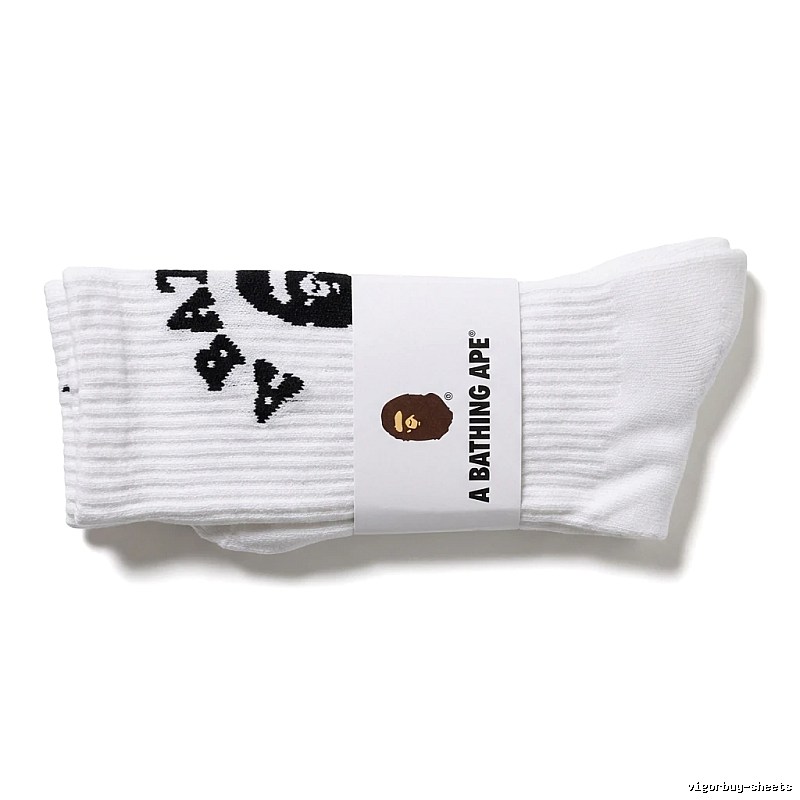 Bape Ape Head White Trendy Socks