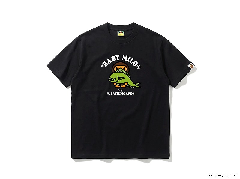 Bape BABY MILO Cartoon Style Black T-shirt