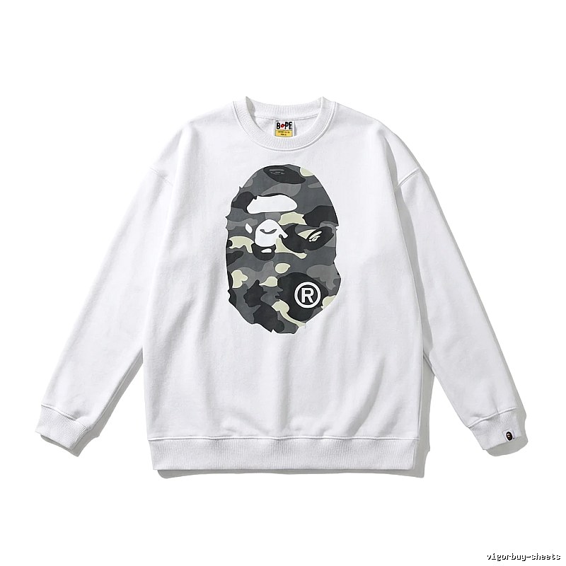 Bape Camouflage Ape Face White Sweatshirt