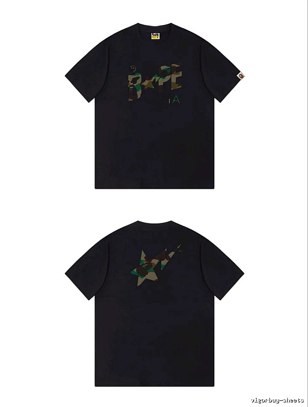 Bape camouflage style black T-shirt