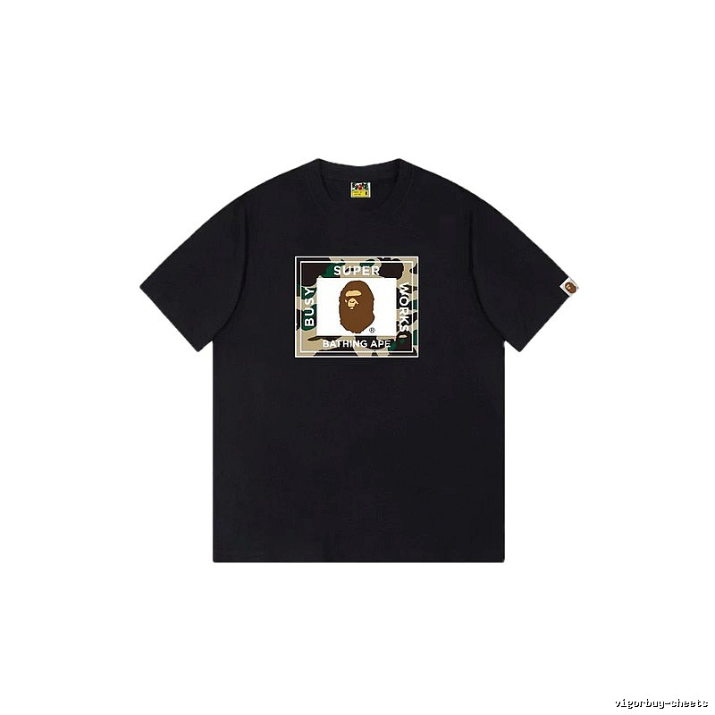 Bape camouflage style black T-shirt