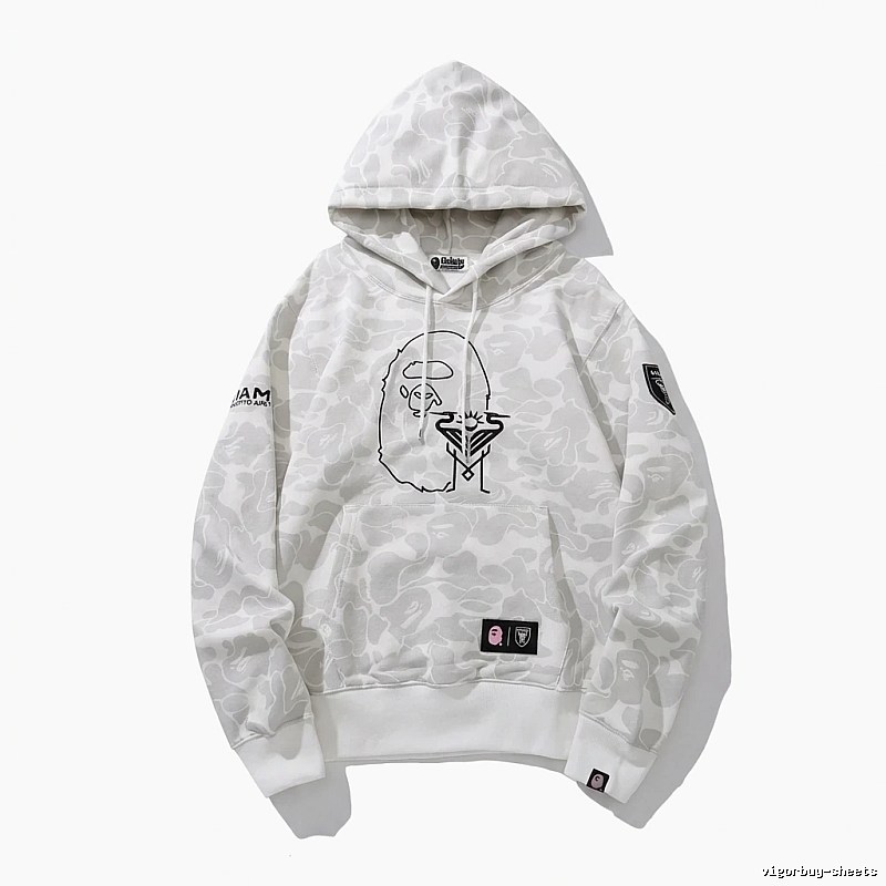 Bape camouflage style white hoodie