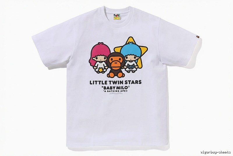 Bape cartoon and childlike white T-shirt