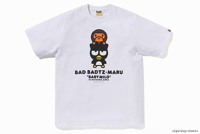 Bape cartoon - printed white T - shirt