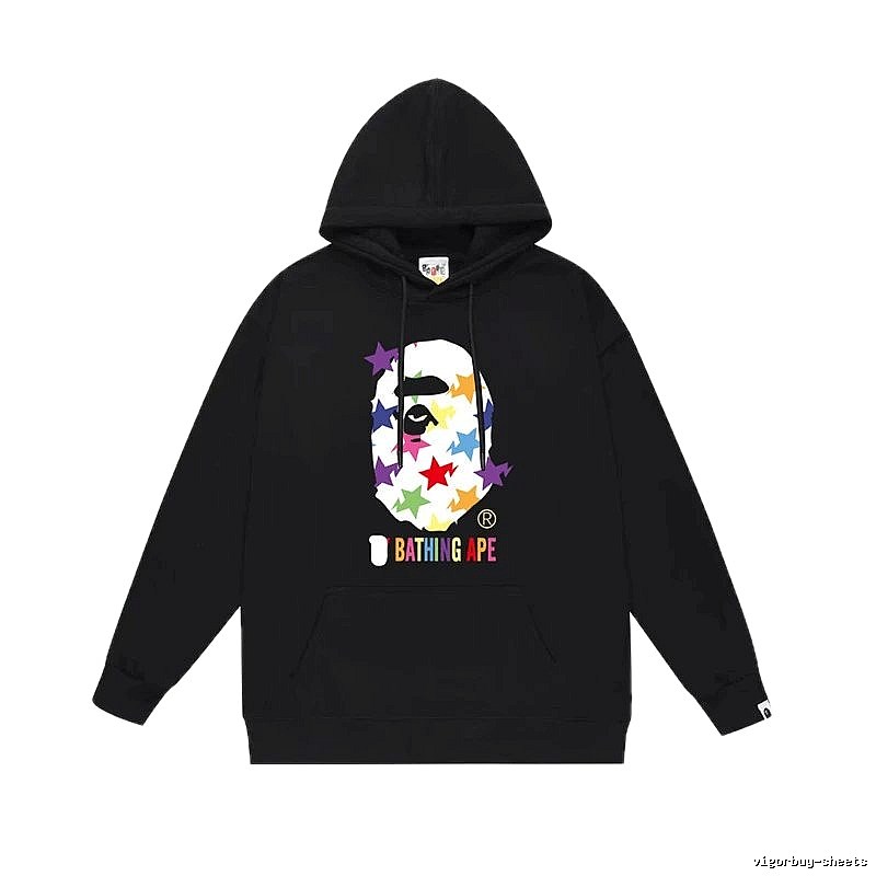 Bape Colorful Alien Style Black Hoodie