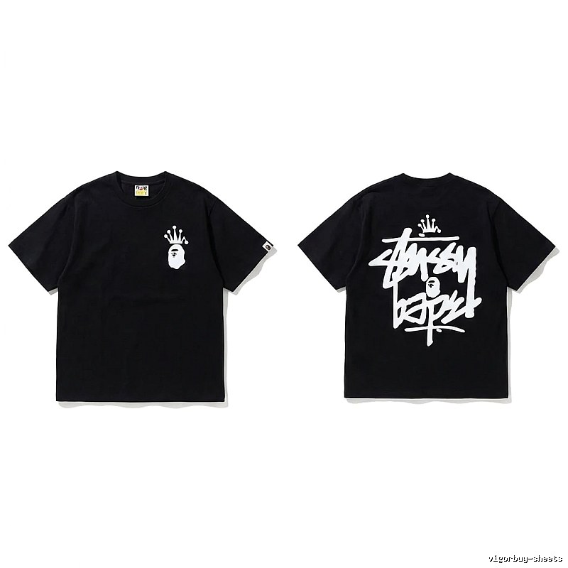 Bape Crown Graffiti Style Short-Sleeve Shirt
