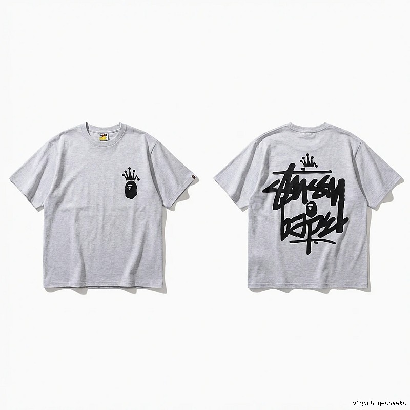 Bape Crown Trendy and Cool Style White T-shirt