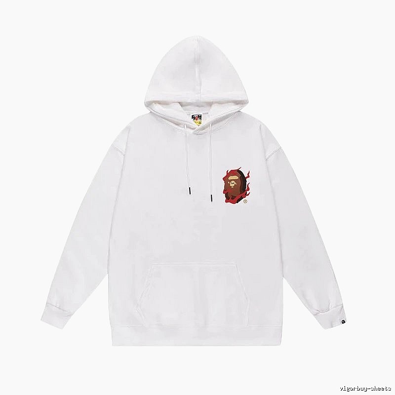 Bape Flame Ape Head White Sweatshirt