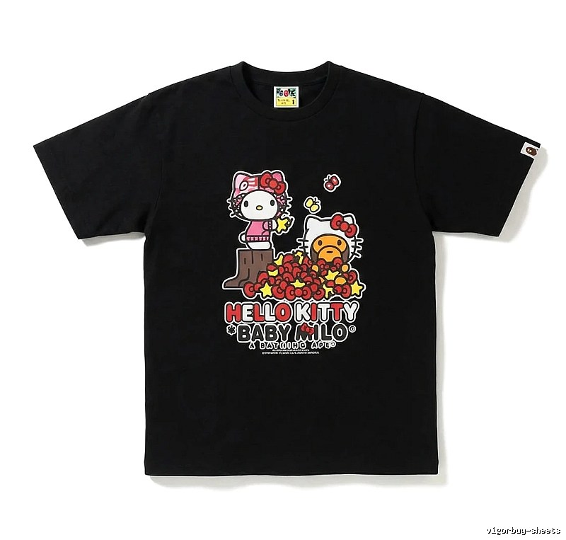 Bape Hello Kitty Co-branded Black T-shirt