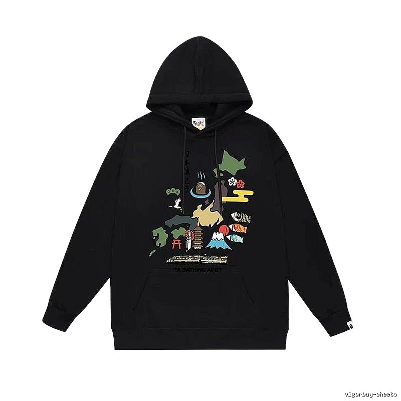 Bape Japanese-style black hoodie
