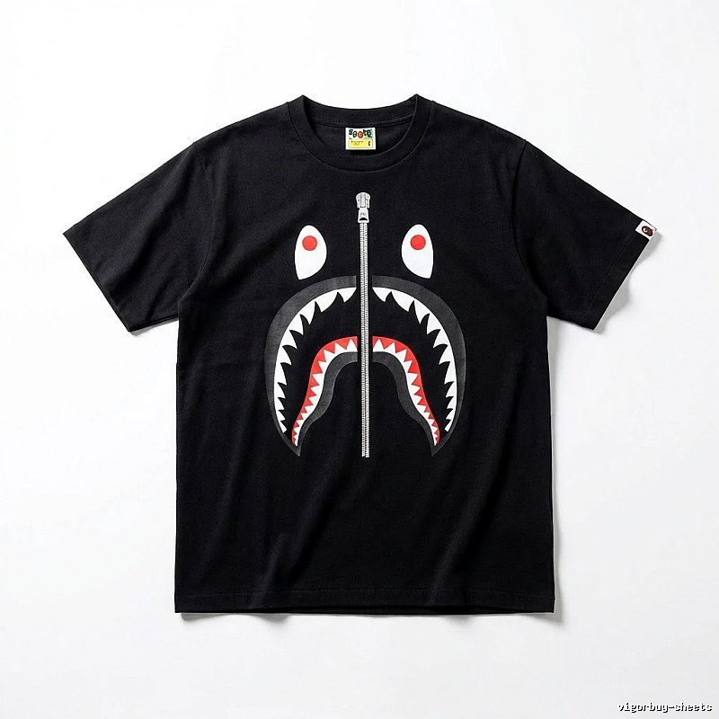 Bape Shark series black short-sleeved shirt