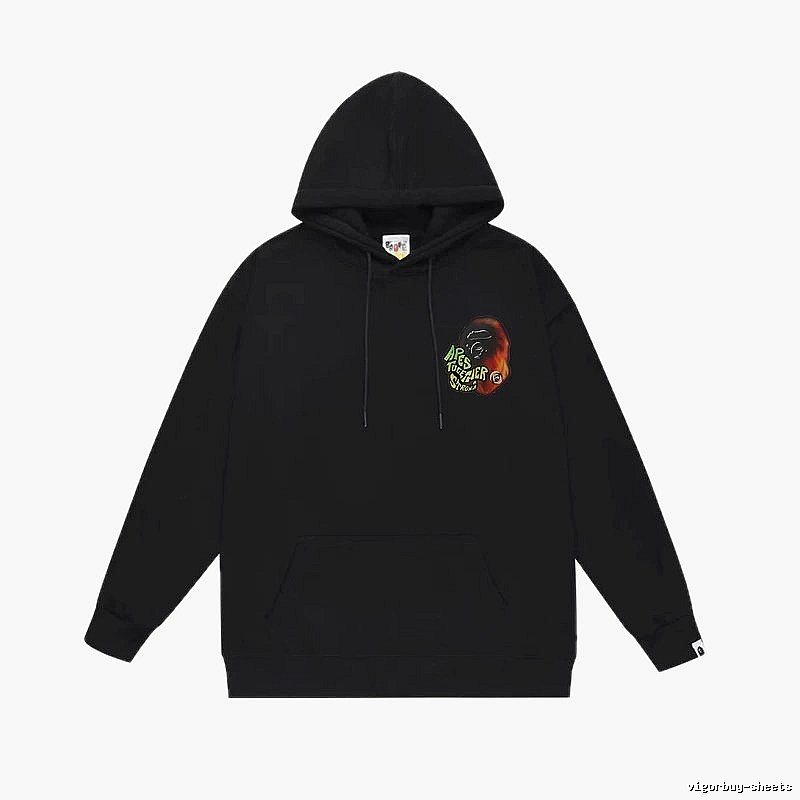 Black hoodie with Bape ape head print