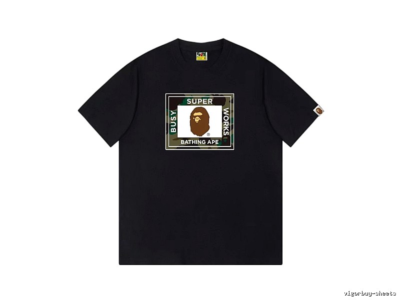 Black T-shirt with Bape ape head print